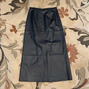 Newport News - Maxi A-Line Leather Skirt